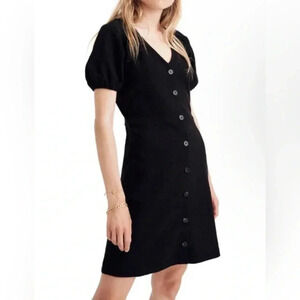 Madewell Texture & Thread Black Dress Size XS Button Down Minimalist